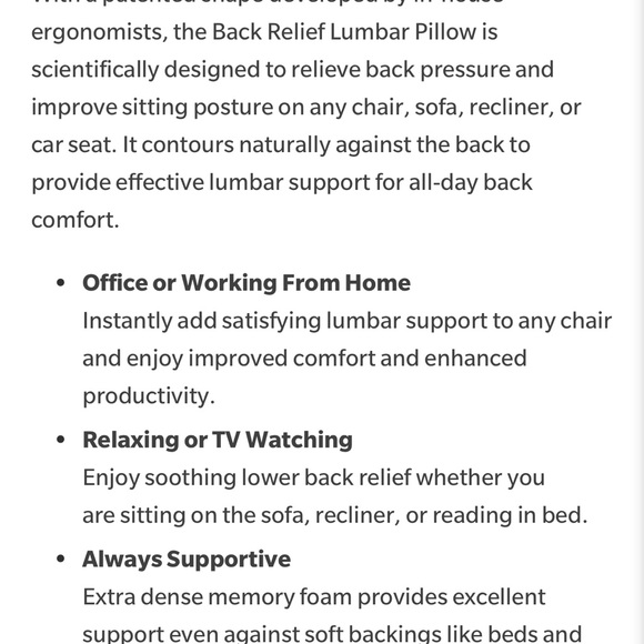 Lumbar support pillow - Picture 2 of 4